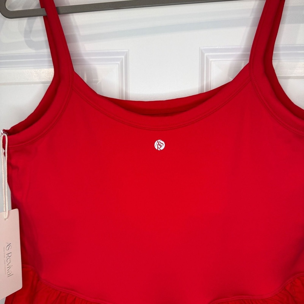 Altar'd State Solid Red Pleated Mini Tennis Dress Size XXL Fit and Flare - Picture 6 of 8